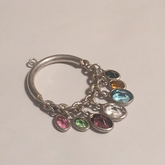 Elegant Silver‎ Multi-Color Gemstone Pendant - Picture 3 of 4